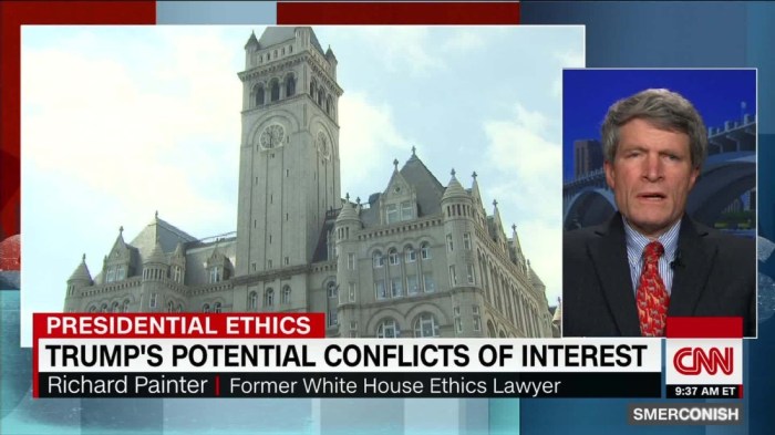 Interest conflict facing conflicts array presidency