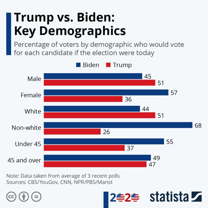 Perbandingan popularitas trump dan biden di kalangan kaum muda amerika